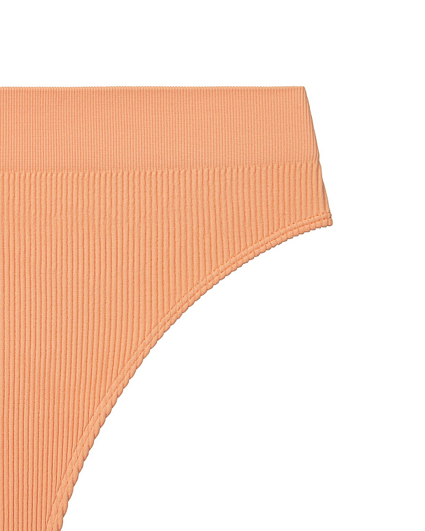 Трусы-стринг в рубчик (персиковый)