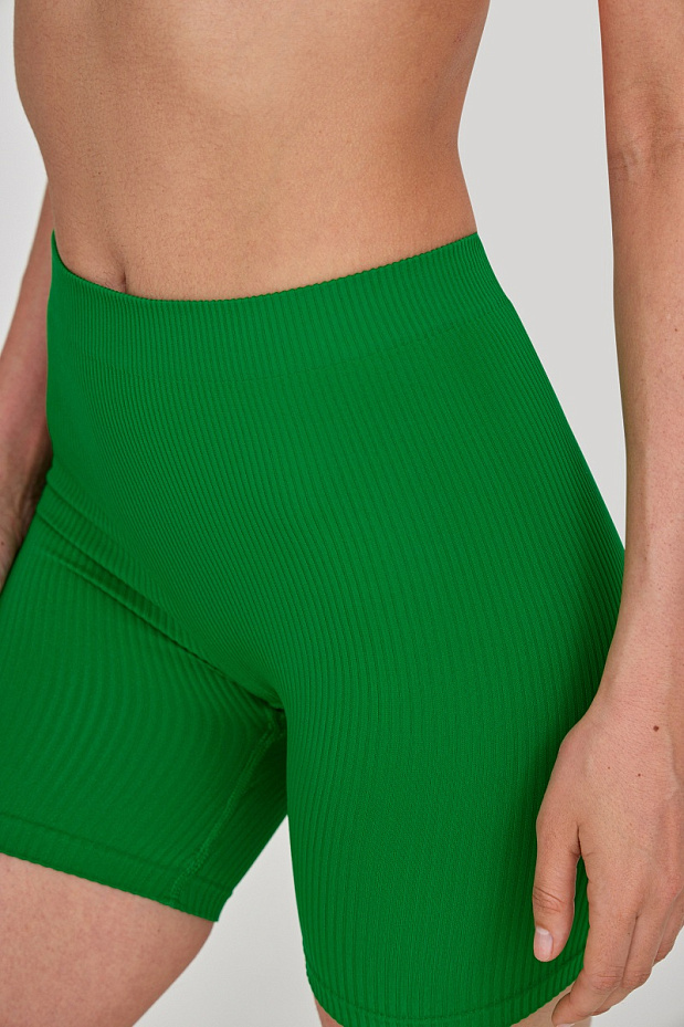 Велосипедки в рубчик (зеленый)