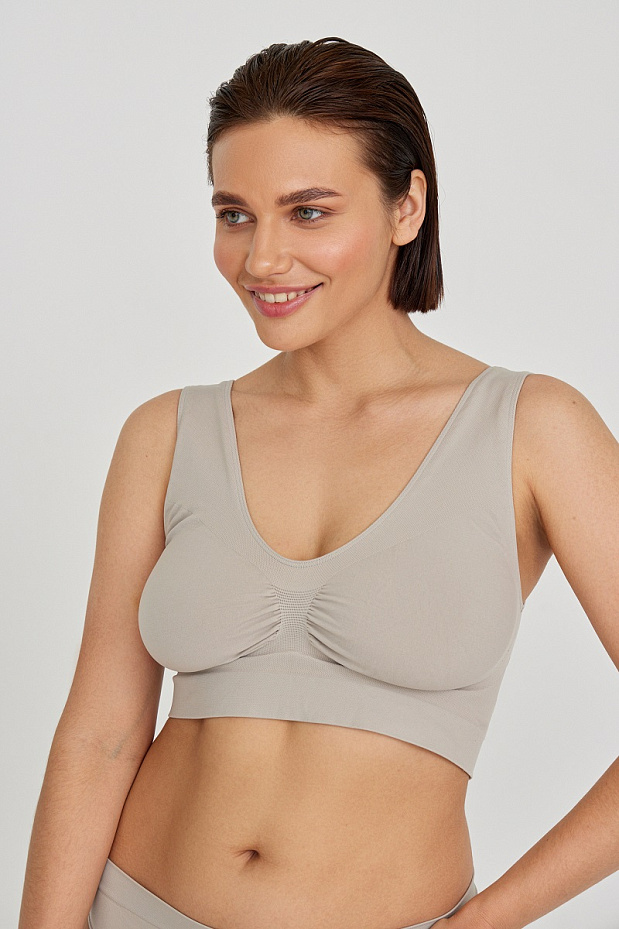 Топ на широких бретелях с поддержкой груди (кофе с молоком)