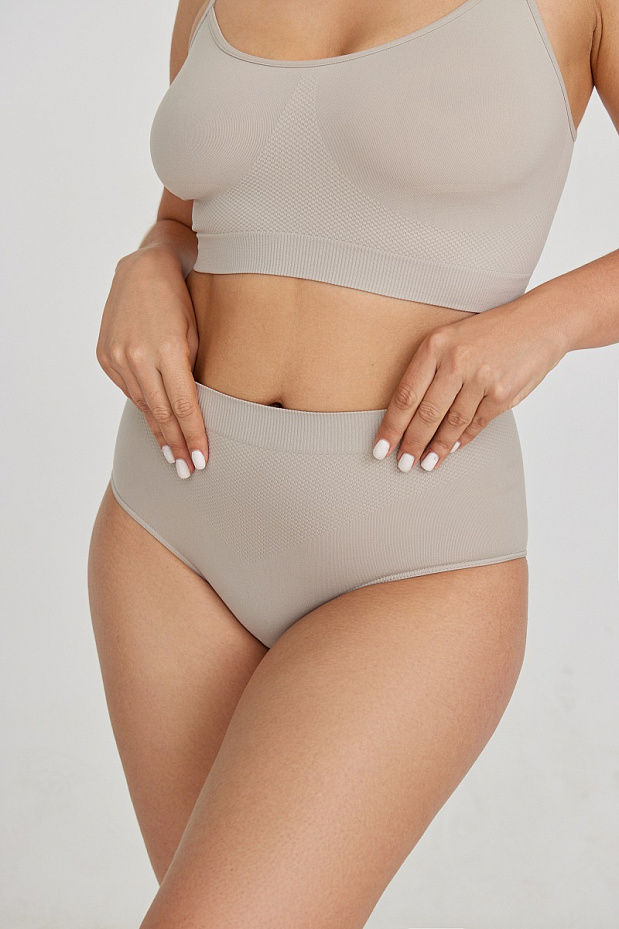 Трусы-кюлот с высокой посадкой (кофе с молоком)