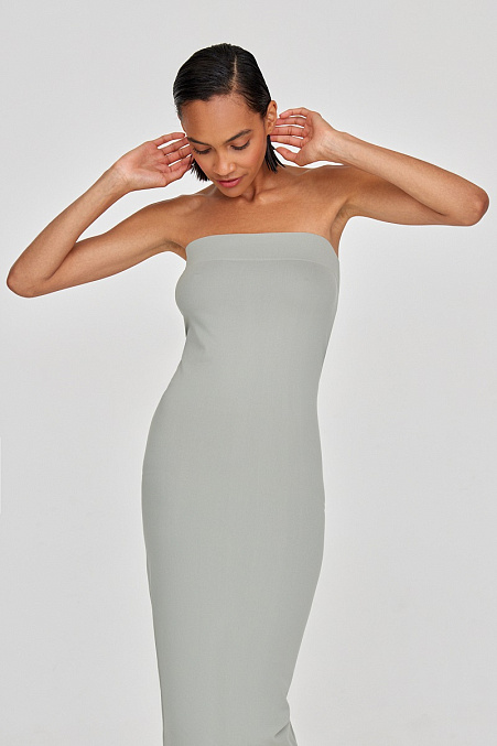 Платье-бандо (серо-зеленый )