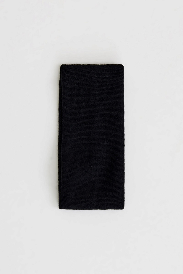 Повязка на голову с шерстью (черный)