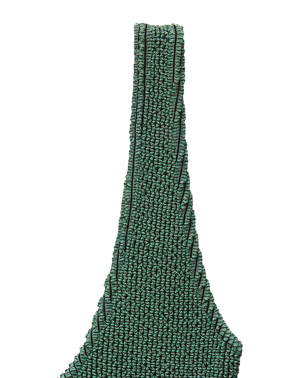 Сплошной бесшовный купальник на широких бретелях (зеленый)