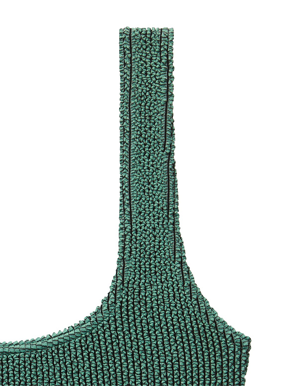 Купальный бесшовный топ на широких бретелях (зеленый)