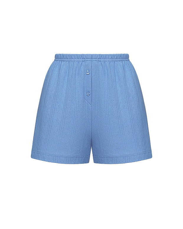 Шорты домашние из ажурного трикотажа (васильковый)