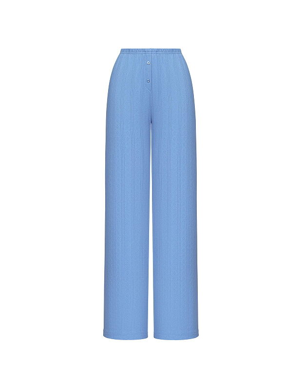 Брюки из ажурного трикотажа (васильковый)