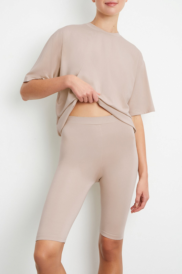 Велосипедки с высокой посадкой (бежевый)