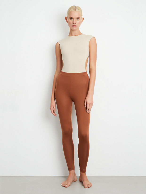 Легинсы с высокой посадкой (терракотовый)