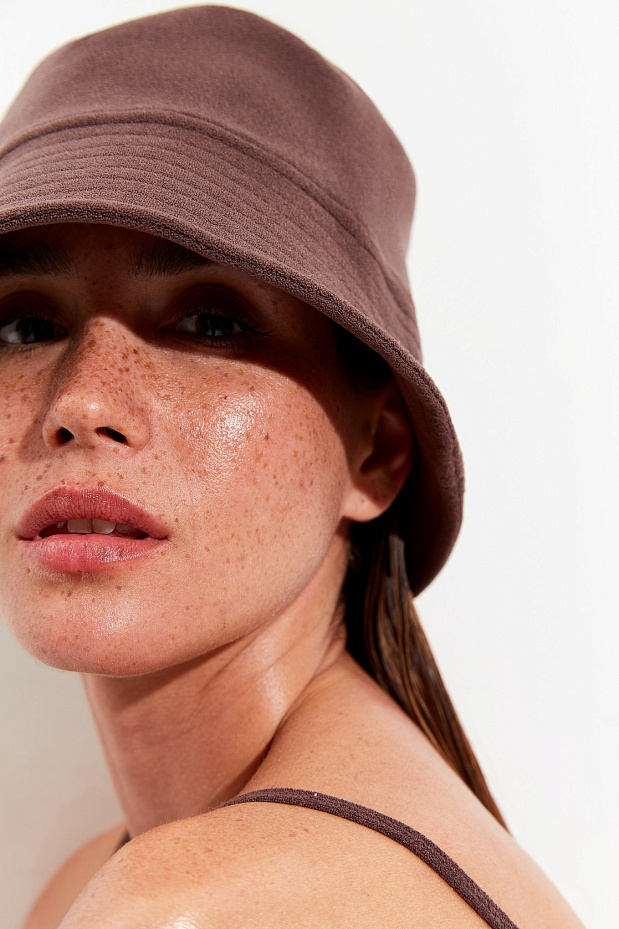 Панама из махровой ткани (каштановый)