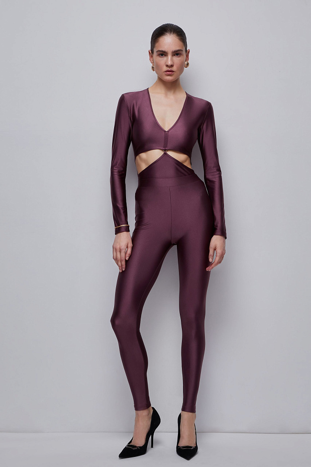 Легинсы с высокой посадкой (сливовый)