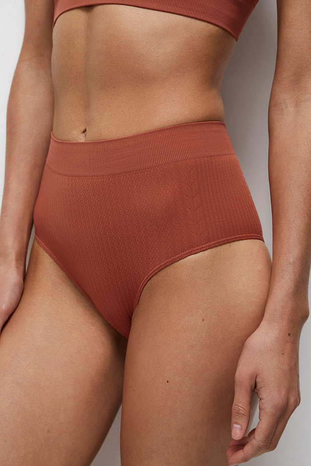 Трусы-слипы с высокой посадкой (терракотовый)