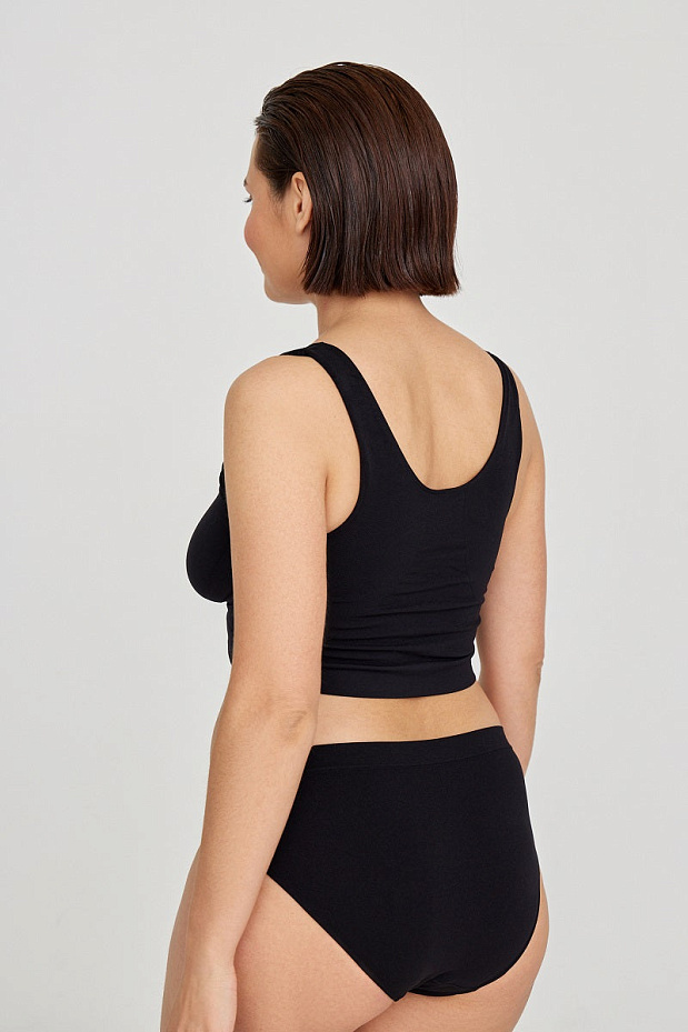 Топ на широких бретелях с поддержкой груди (черный)