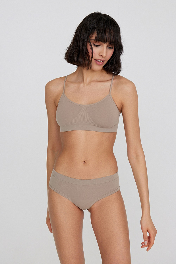 Трусы шорты-стринги (серо-бежевый)