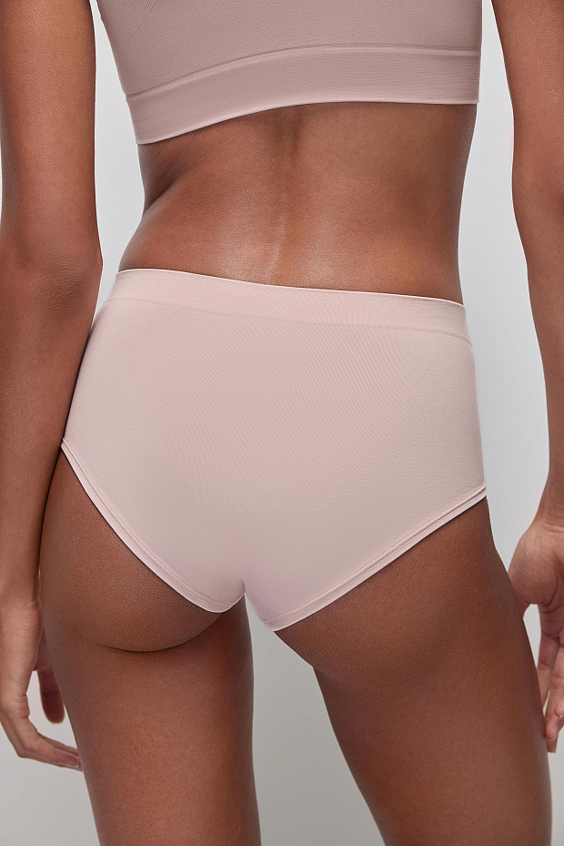 Трусы-кюлоты с высокой посадкой до 4XL (пудрово-розовый)