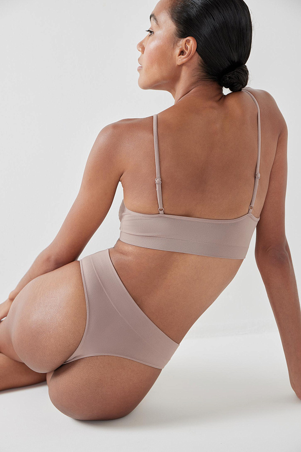 Трусы-стринги с высокой посадкой до 4XL (холодный мокко)