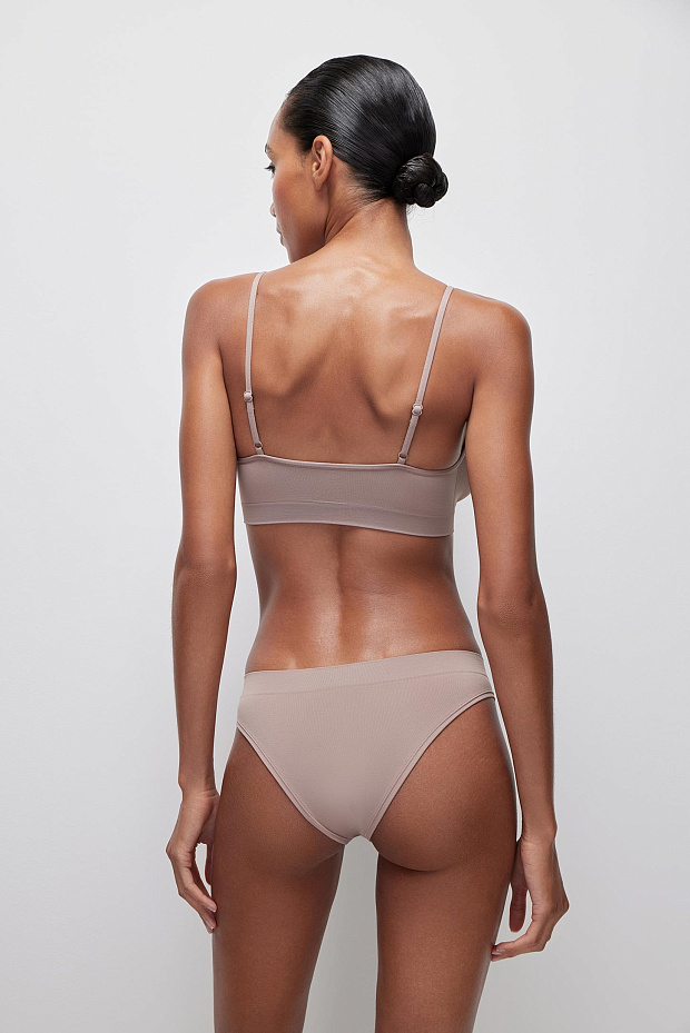 Трусы-бразильяно с низкой посадкой (холодный мокко)