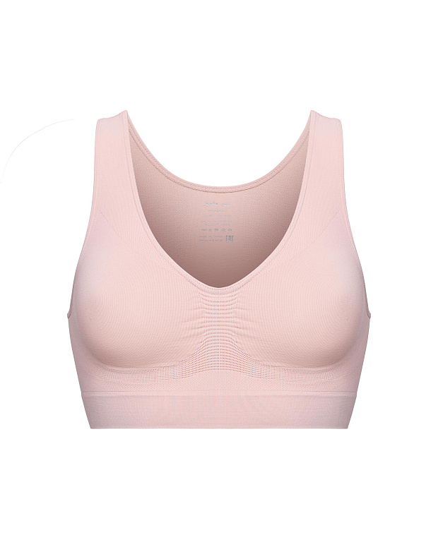 Топ на широких бретелях с V- образным вырезом до 4XL (пудрово-розовый)