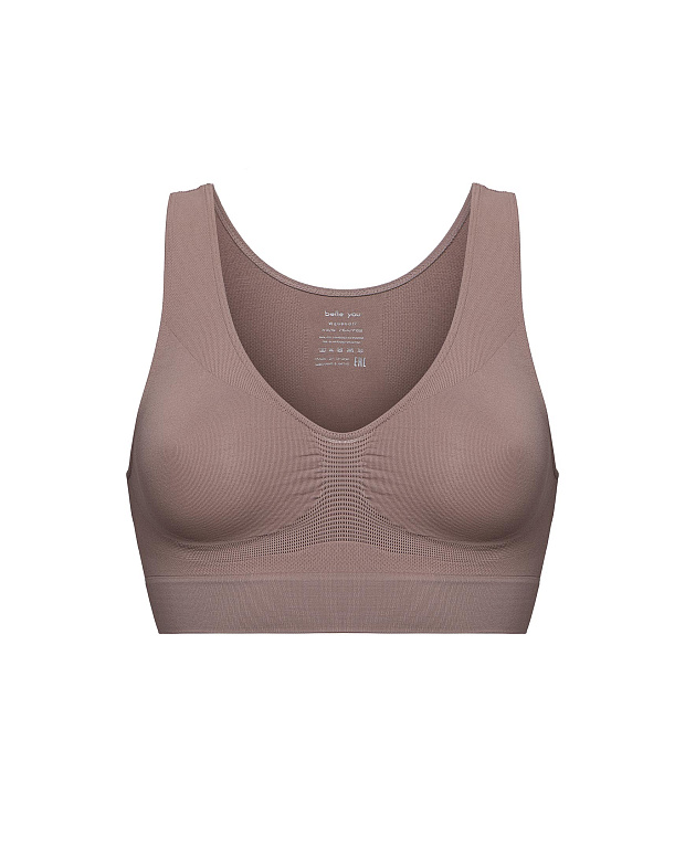 Топ на широких бретелях с V- образным вырезом до 4XL (холодный мокко)