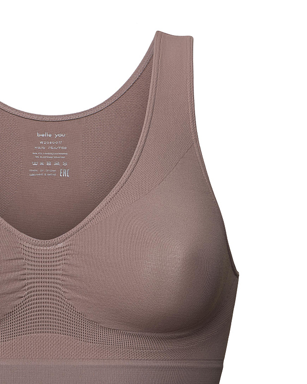 Топ на широких бретелях с V- образным вырезом до 4XL (холодный мокко)