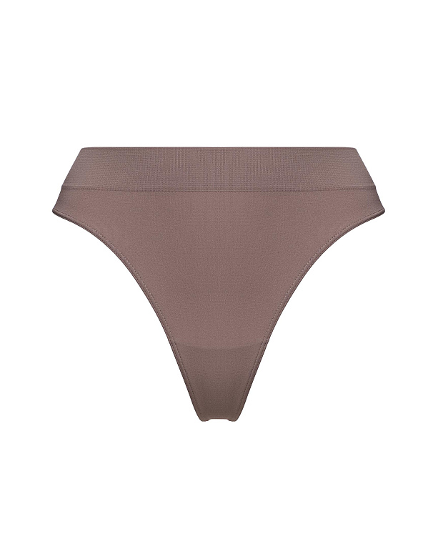 Трусы-стринги с высокой посадкой до 4XL (холодный мокко)