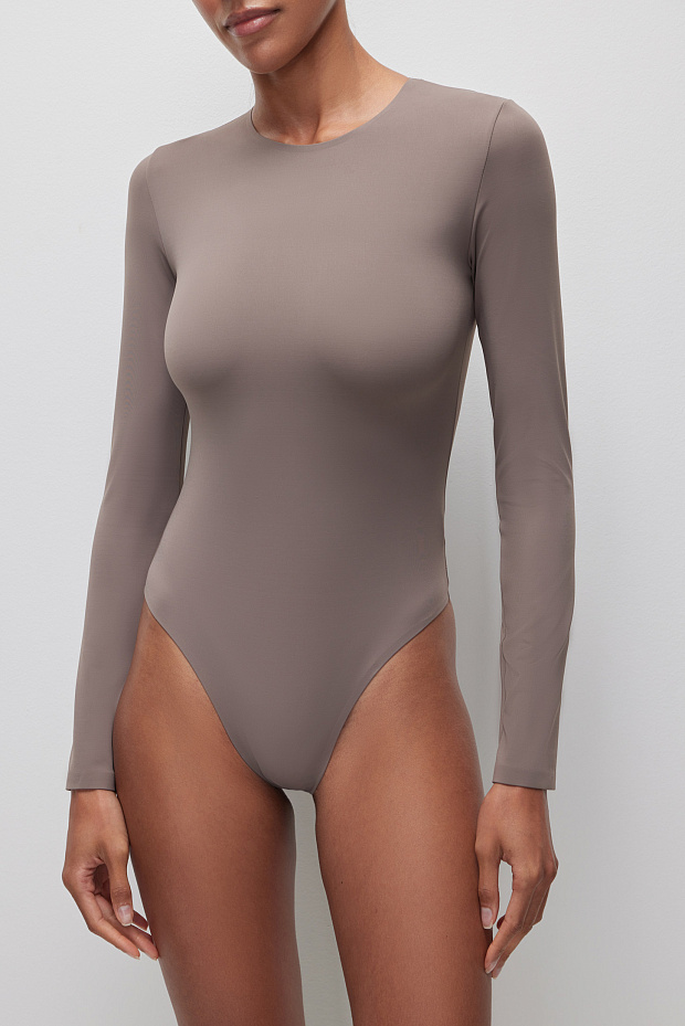 Боди с длинным рукавом (какао)