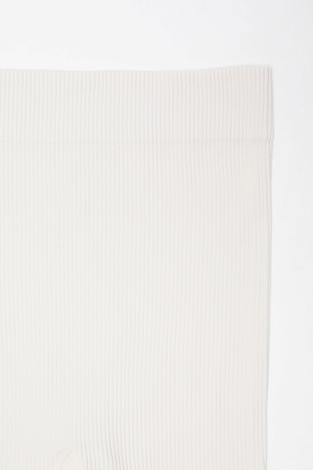 Велосипедки удлиненные в рубчик с широким поясом (молочный)