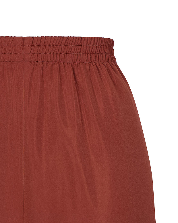 Брюки свободные из гладкой ткани с карманами (терракотовый)