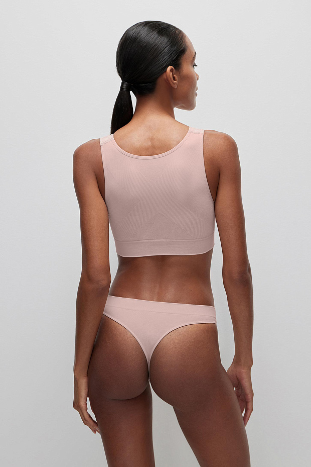 Топ на широких бретелях с чашками-вкладышами до 4XL (пудрово-розовый)