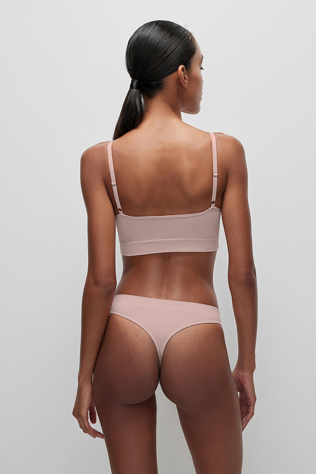 Трусы-стринги с низкой посадкой (пудрово-розовый)