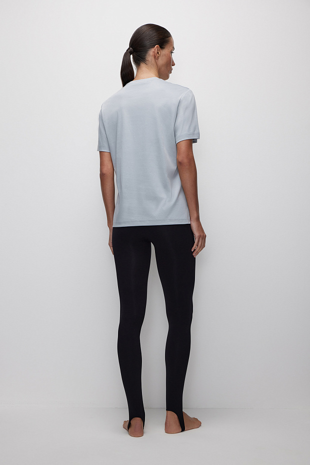 Легинсы с высокой посадкой со штрипками (черный)