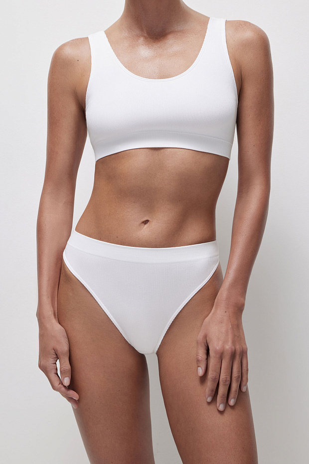Трусы-стринги с высокой посадкой (белый)