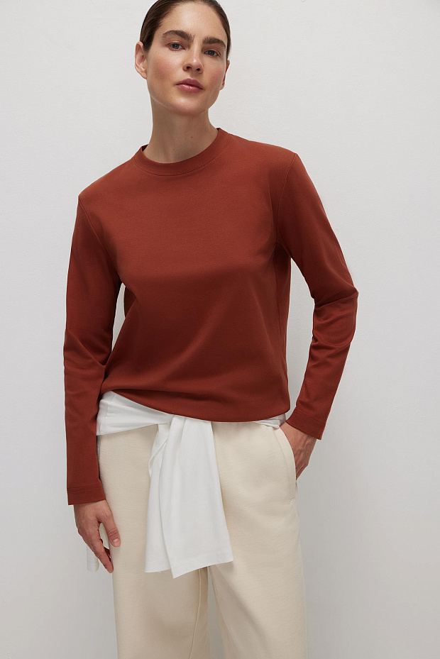 Лонгслив оверсайз (терракотовый)