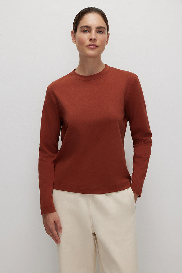 Лонгслив оверсайз (терракотовый)