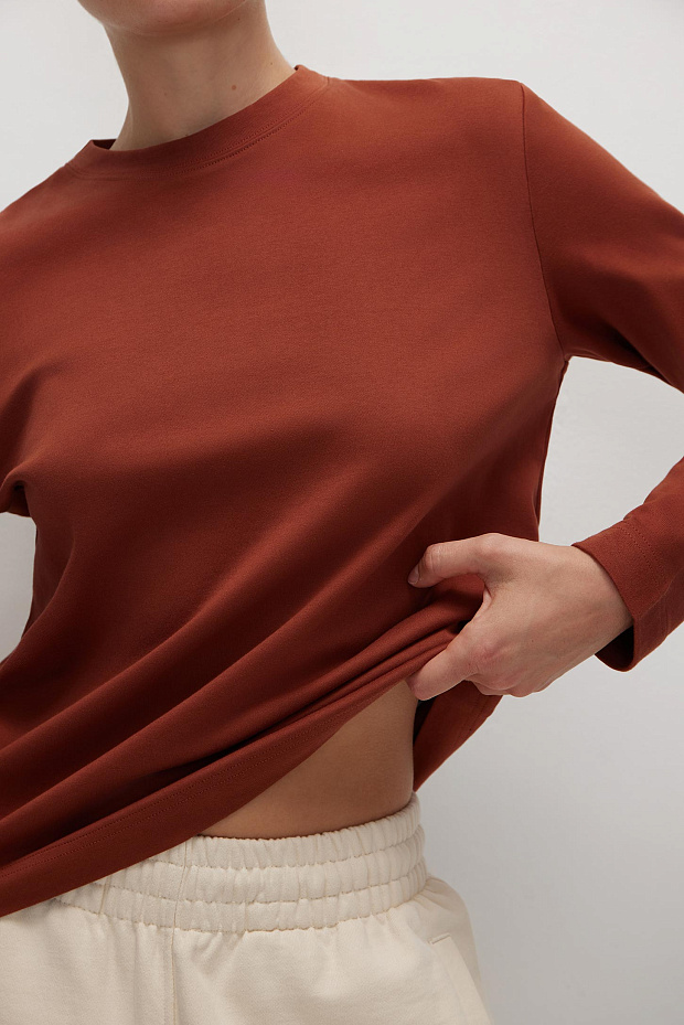 Лонгслив оверсайз (терракотовый)