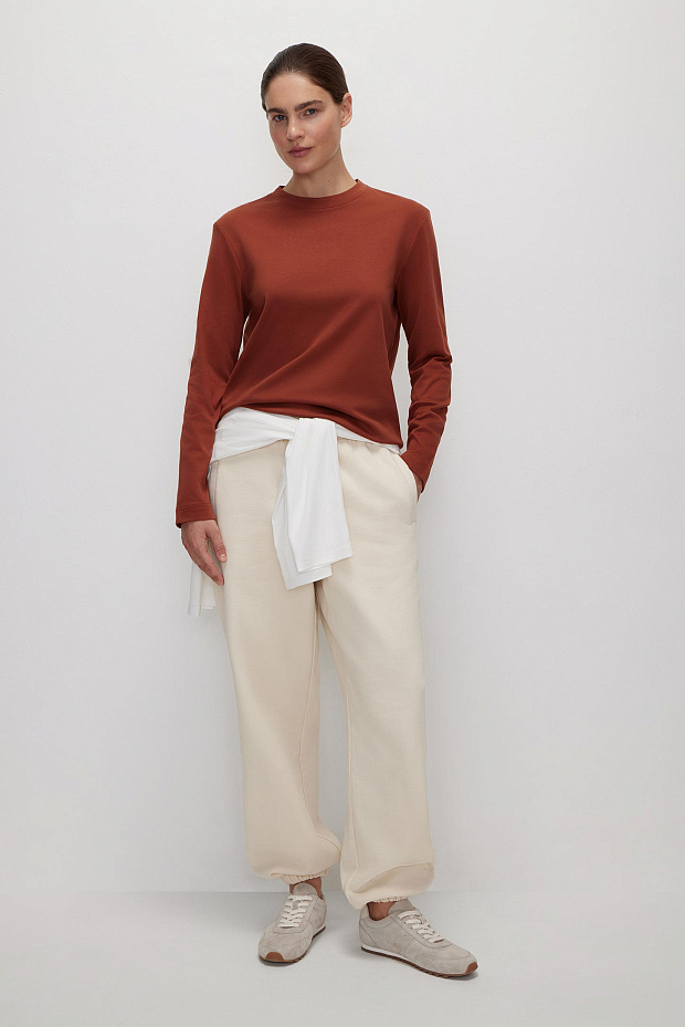 Лонгслив оверсайз (терракотовый)