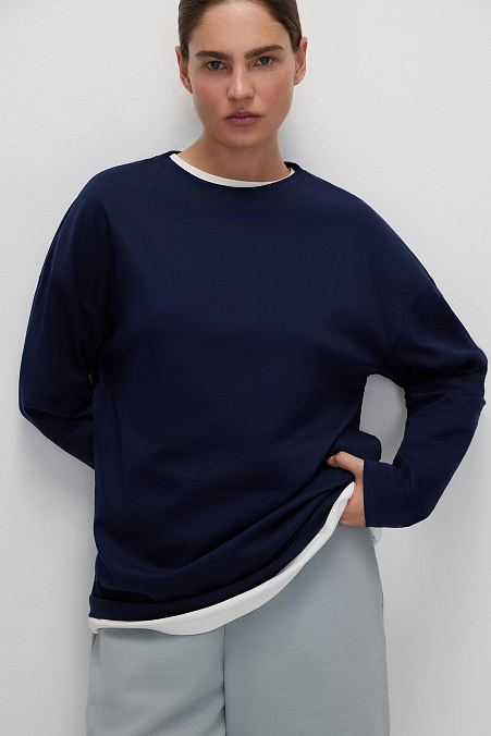 Лонгслив (синий)