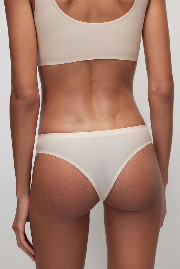 Трусы-танга с низкой посадкой (кремовый)
