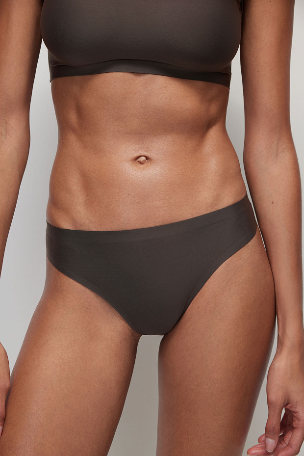 Трусы-танга с низкой посадкой (шоколадный)