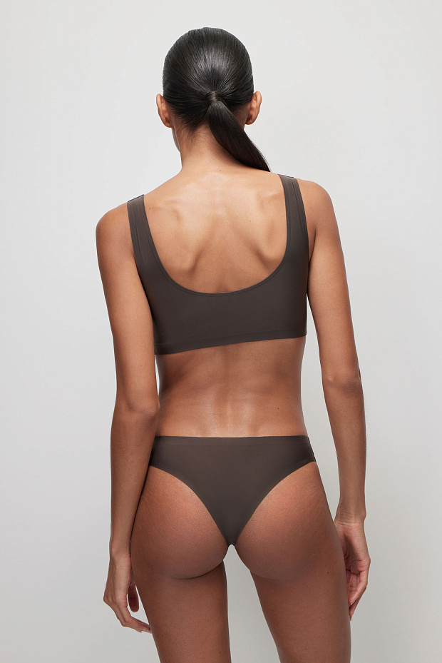 Трусы-танга с низкой посадкой (шоколадный)