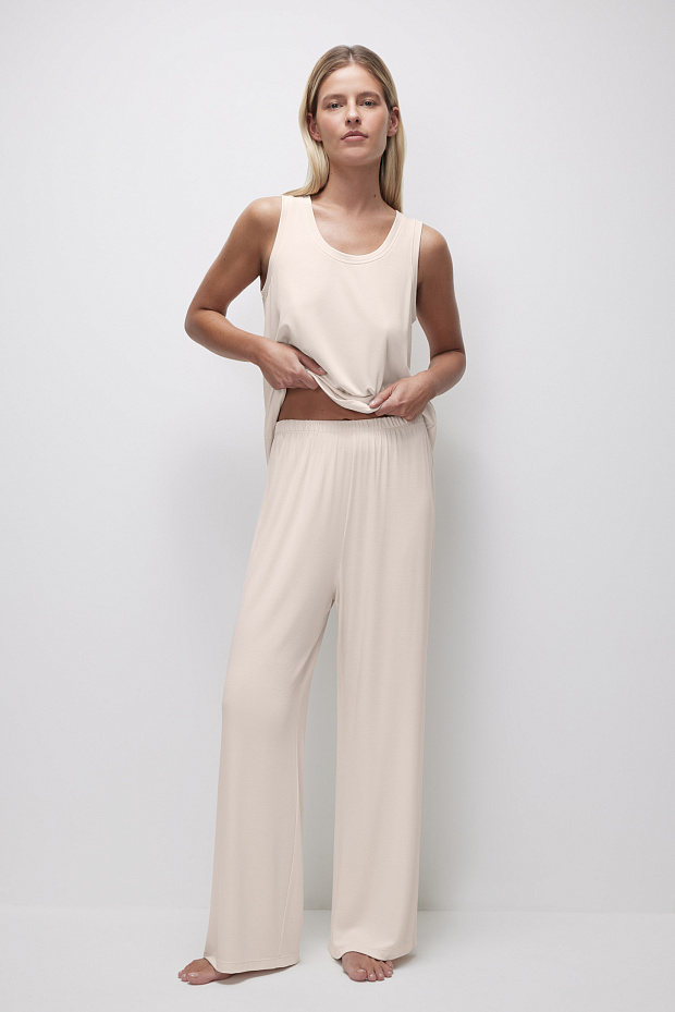 Брюки свободные (кремовый)