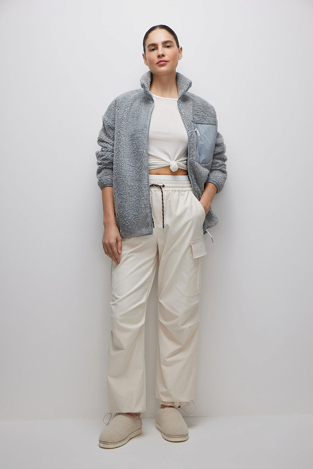 Брюки из плащевки (молочный)