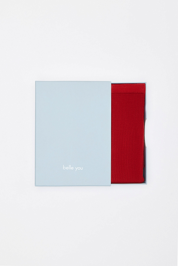 Легинсы вязаные в рубчик (бордовый)