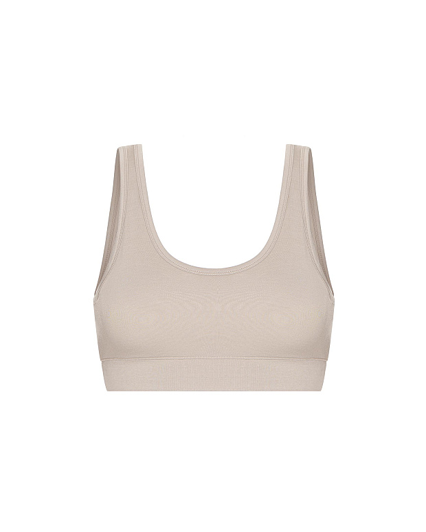 Топ на широких бретелях из бамбука (бежевый)