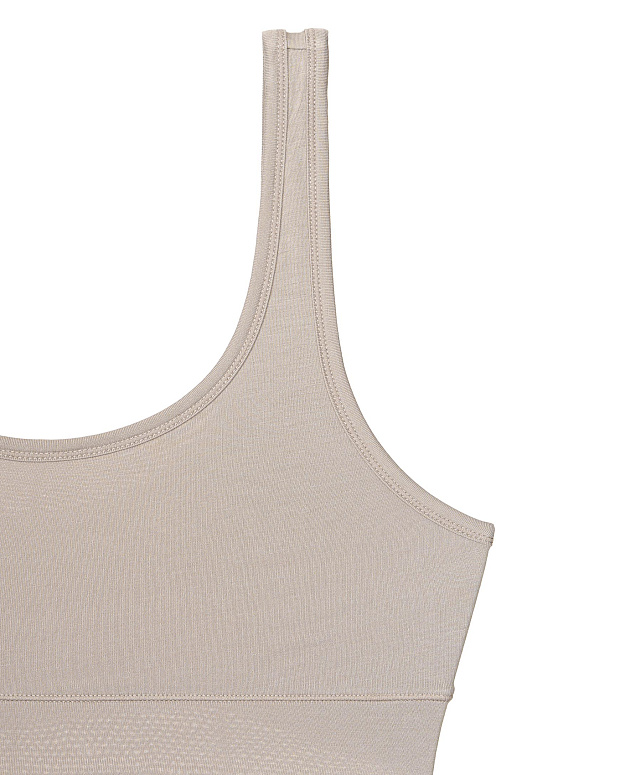 Топ на широких бретелях из бамбука (бежевый)