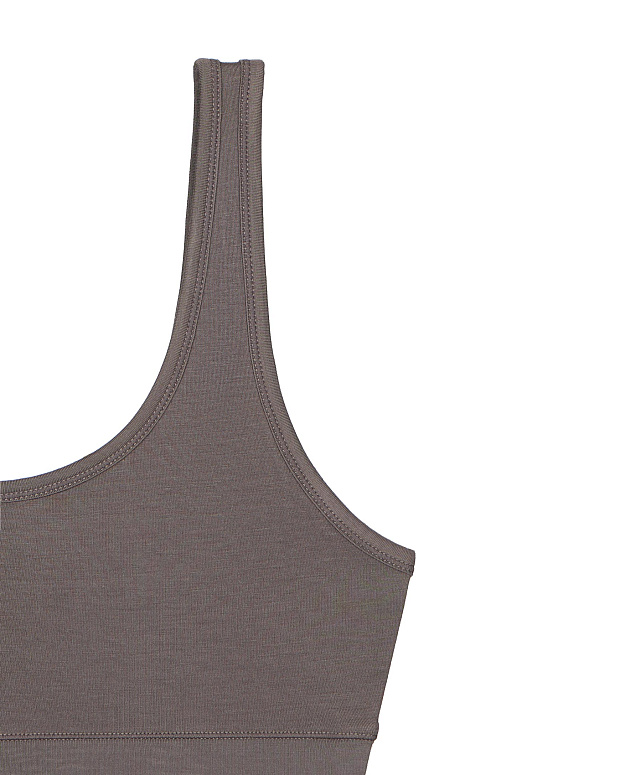 Топ на широких бретелях из бамбука (кофейный)