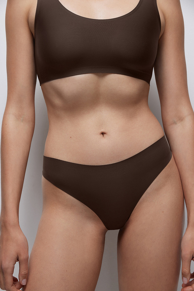 Трусы-танга в наборе (шок / серо-беж / пудр-роз)