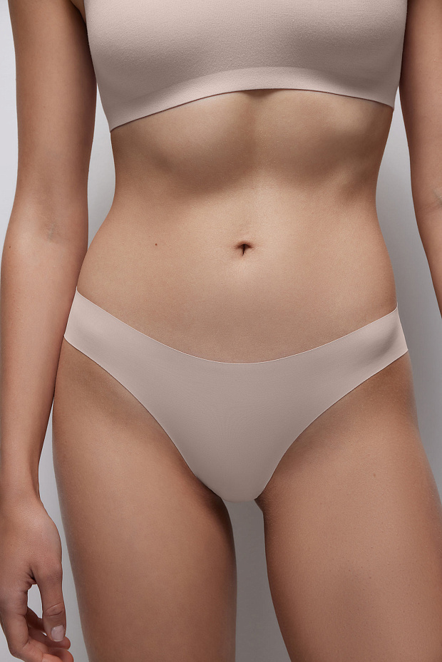 Трусы-слипы в наборе (шок / серо-беж / пудр-роз)