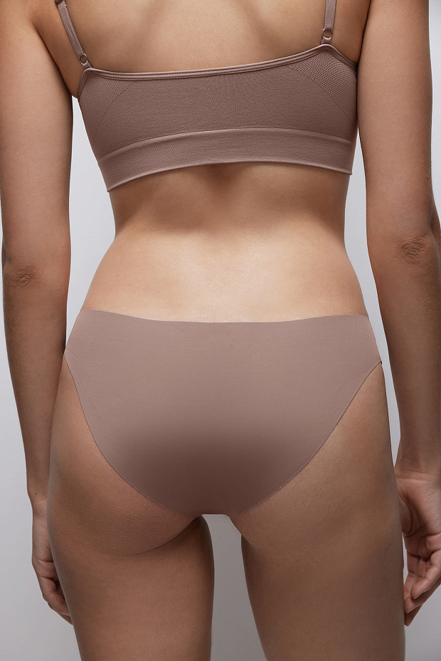 Трусы-слипы в наборе (шок / серо-беж / пудр-роз)