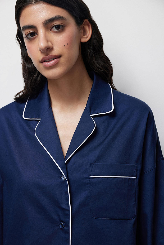 Пижамная рубашка  (темно-синий)