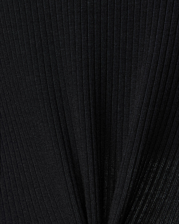 Майка на широких бретелях их хлопка в рубчик (черный)